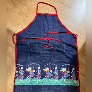 Apron Roth greeting card vintage. Soft denim with red accents.